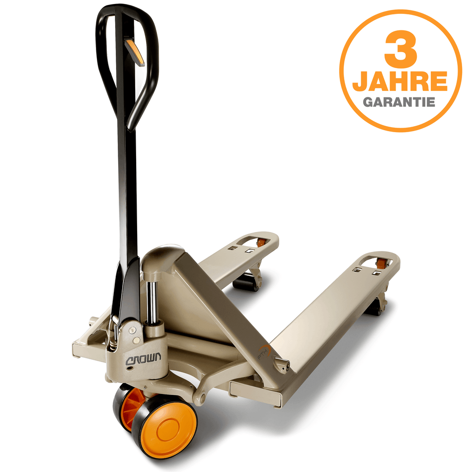 Crown PTH 50 Series Handhubwagen mit 1150 mm Gabellänge, Single-Polyurethanrollen, Tragfähigkeit 2300 kg